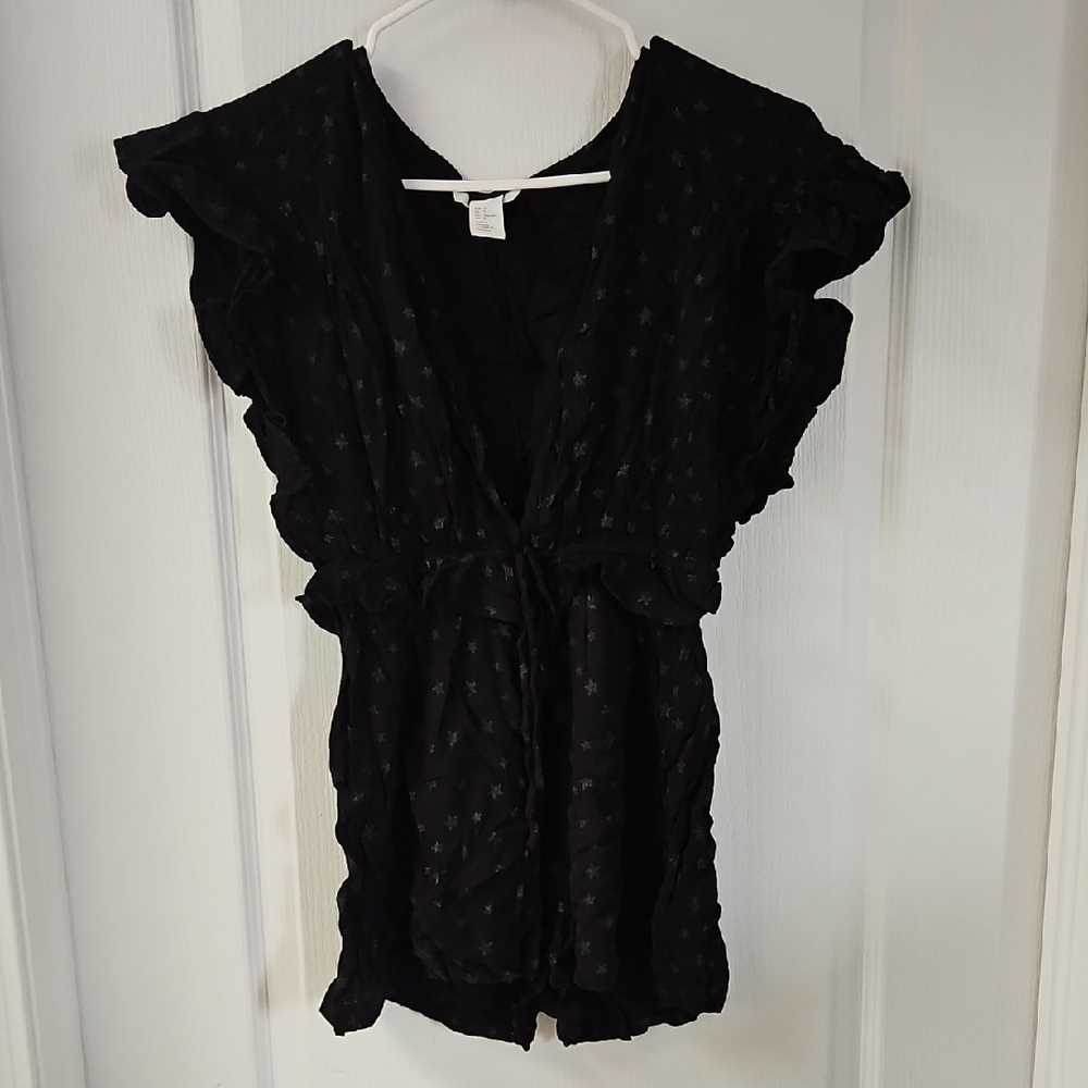 Black Ruffled Jumpsuit/Romper